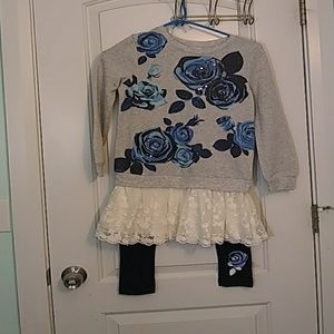 Flapdoodles 2-piece dress w/leggings size 10-12